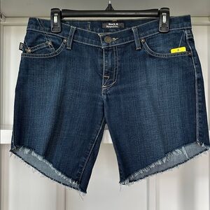 Bundle 5 items @ 5$, pay only 15$ - 2 items free! Dark Blue Frayed Hem Shorts